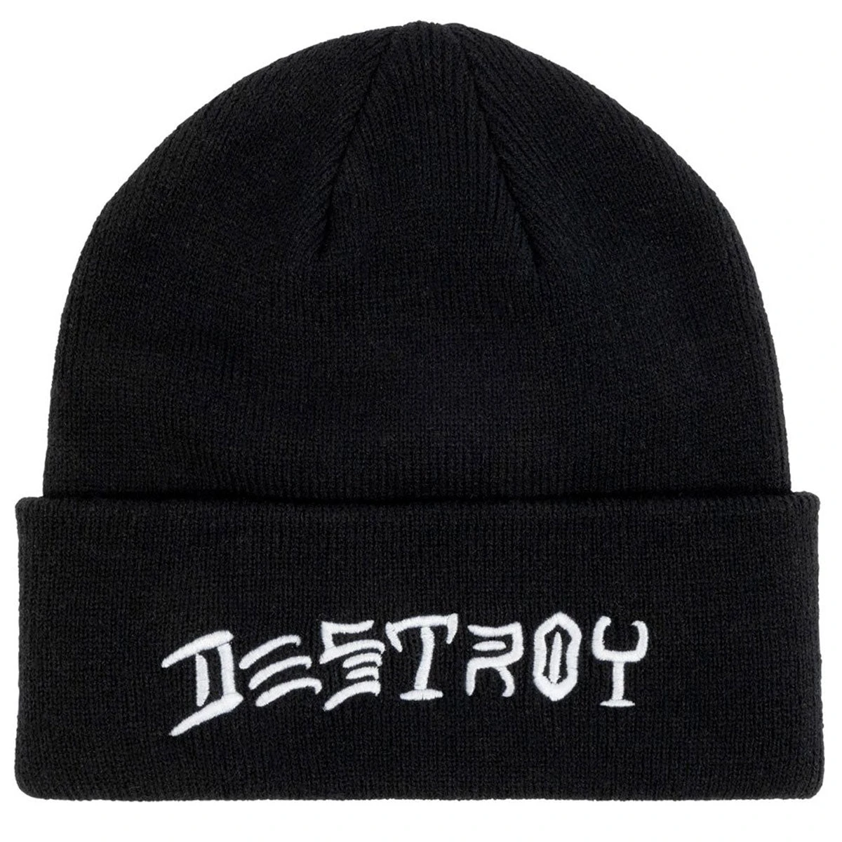 Thrasher Destroy Embroidered Beanie - Black Thrasher Destroy Embroidered Beanie - Black -Sports Ski Shop 010202068081 1
