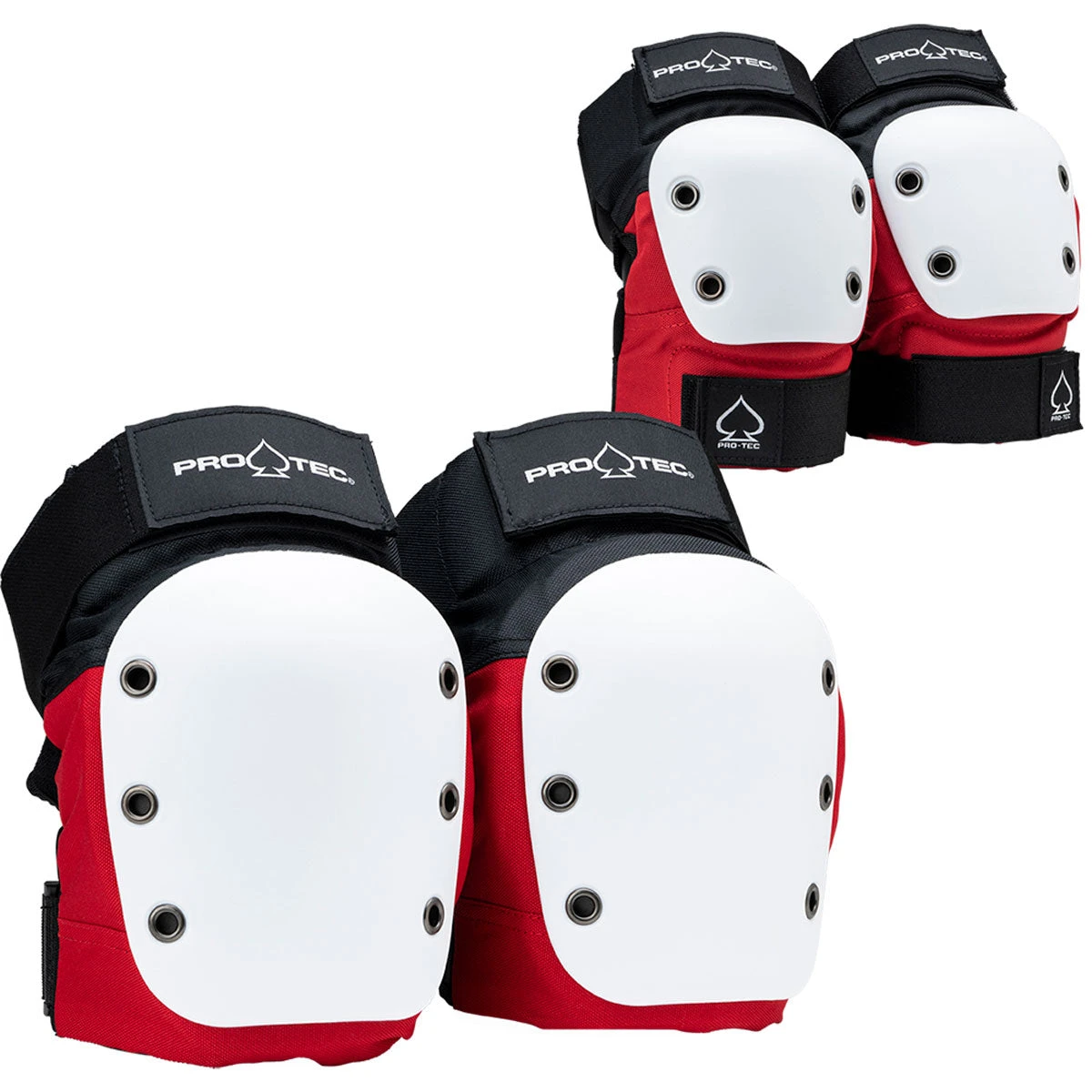 Pro-Tec Knee/Elbow Set of Pads - Red/White Pro-Tec Knee/Elbow Set Of Pads - Red/White -Sports Ski Shop 194521041915 1