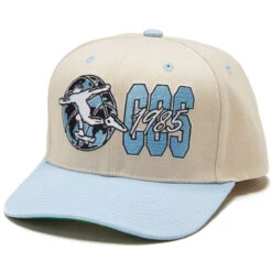 CCS X Mitchell & Ness Hoops Hat - Cream/Light Blue