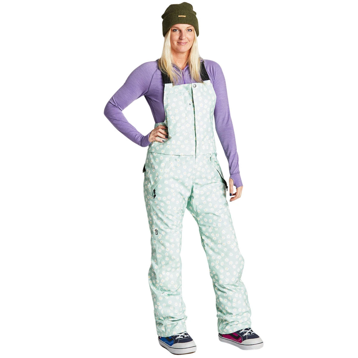 Airblaster Womens Hot Bib Snowboard Pants - Mint Daisy Airblaster Womens Hot Bib Snowboard Pants - Mint Daisy -Sports Ski Shop 847678183877 2