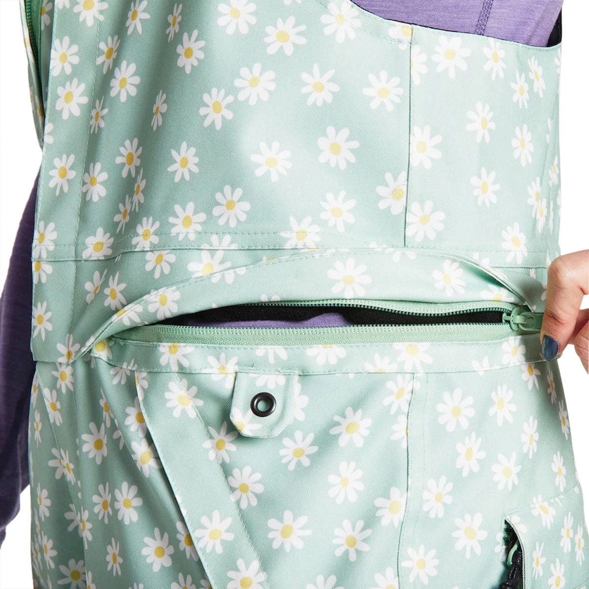 Airblaster Womens Hot Bib Snowboard Pants - Mint Daisy Airblaster Womens Hot Bib Snowboard Pants - Mint Daisy -Sports Ski Shop 847678183877 4