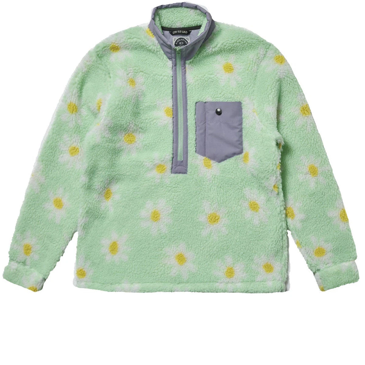 Airblaster Womens Sherpa Half Zip Snowboard Jacket - Mint Big Daisy Airblaster Womens Sherpa Half Zip Snowboard Jacket - Mint Big Daisy -Sports Ski Shop 847678187141 1