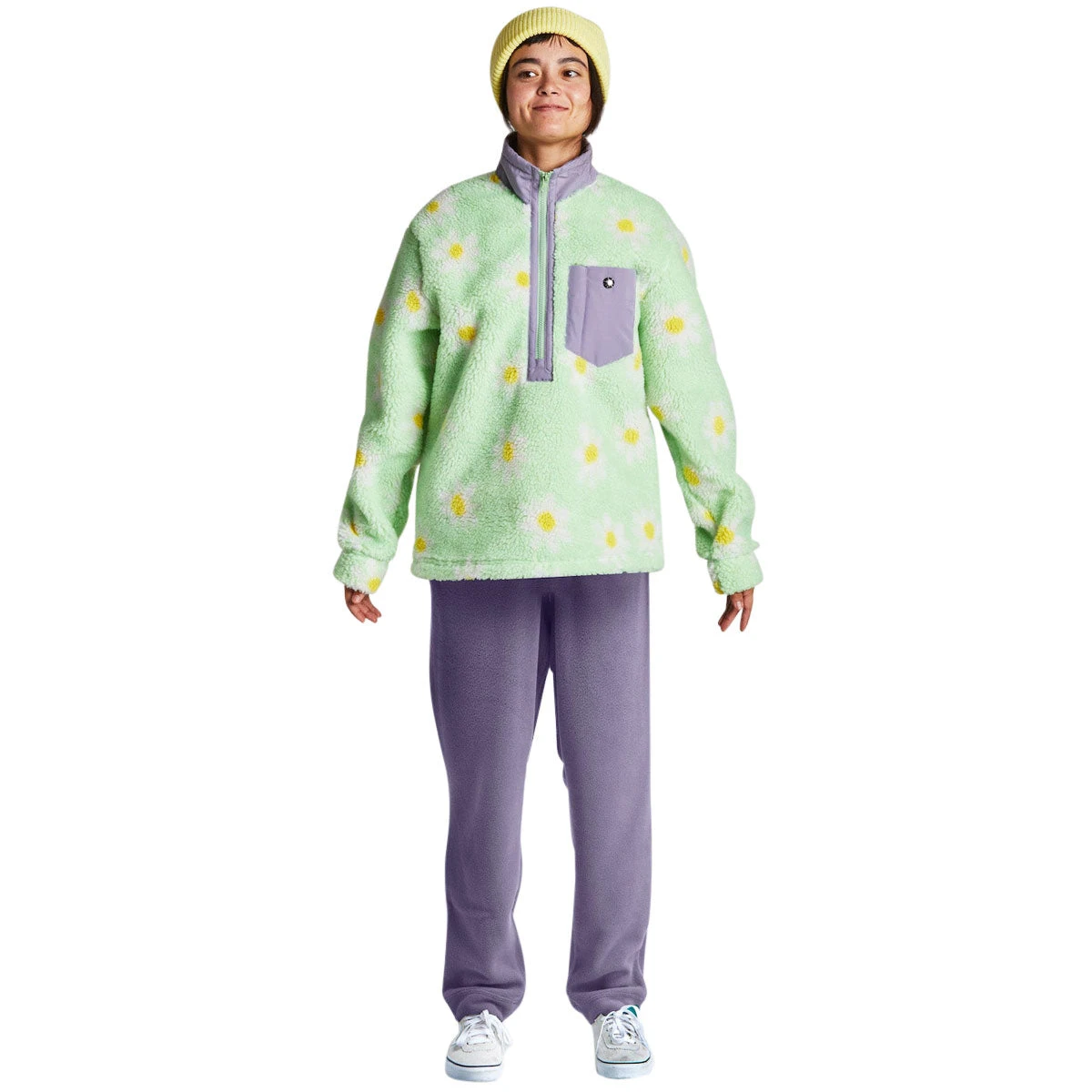 Airblaster Womens Sherpa Half Zip Snowboard Jacket - Mint Big Daisy Airblaster Womens Sherpa Half Zip Snowboard Jacket - Mint Big Daisy -Sports Ski Shop 847678187141 2