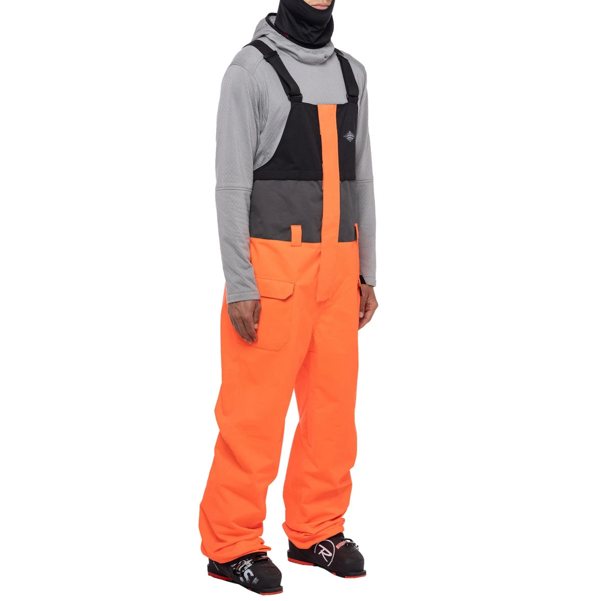 686 Frontier Shell Bib Snowboard Pants - Fluro Orange/Clear Black 686 Frontier Shell Bib Snowboard Pants - Fluro Orange/Clear Black -Sports Ski Shop 883510527867 3