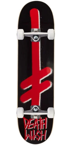 Deathwish Gang Logo Skateboard Complete - Black/Red - 8.00"