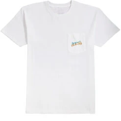 CCS Warped Logo Pocket T-Shirt - White/Teal/Orange