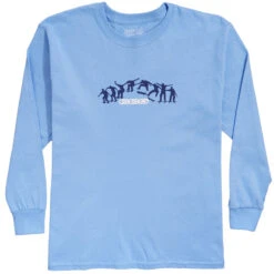CCS Youth Kickflip Logo Long Sleeve T-Shirt - Light Blue/Navy/White