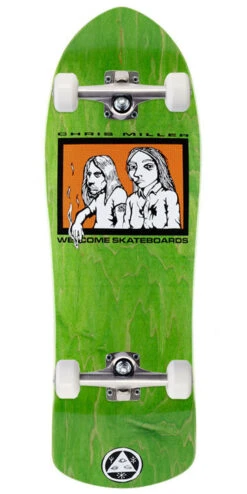 Welcome Miller Couple On A Crossbone Skateboard Complete - Various Stains - 10.00"