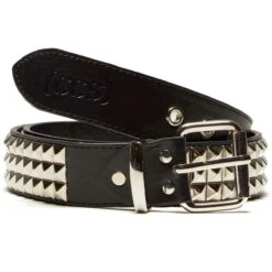 CCS Pyramid Studded Leather Belt - Black