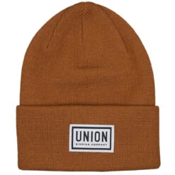 Union High Cuff Logo Beanie - Brown