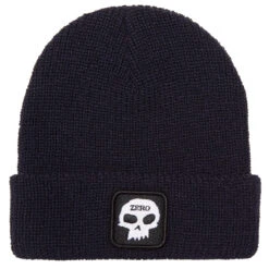 Zero Single Skull Patch Beanie - Navy