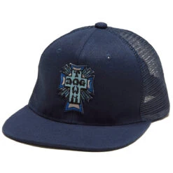 Dogtown Blue Cross Patch Mesh Hat - Navy Blue