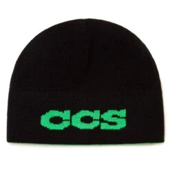 CCS Flames Reversible Skully Beanie - Black/Green -Sports Ski Shop ccs flame beanie green 3