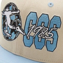 CCS X Mitchell & Ness Hoops Hat - Cream/Light Blue -Sports Ski Shop ccs mitchell ness hat light blue 3